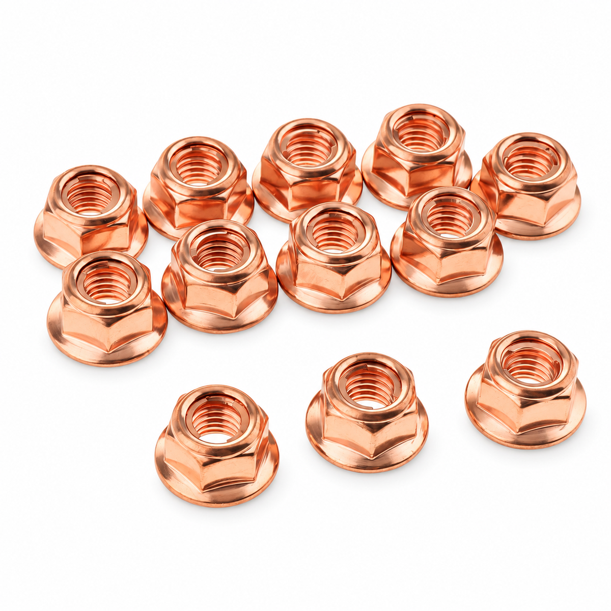 Exhaust Manifold Nuts Head Stud Nut M8 Hex Copper Self Locking Fits BMW E30 A1201420072 (Pack of 12) – X98/PNK.15O – image 6