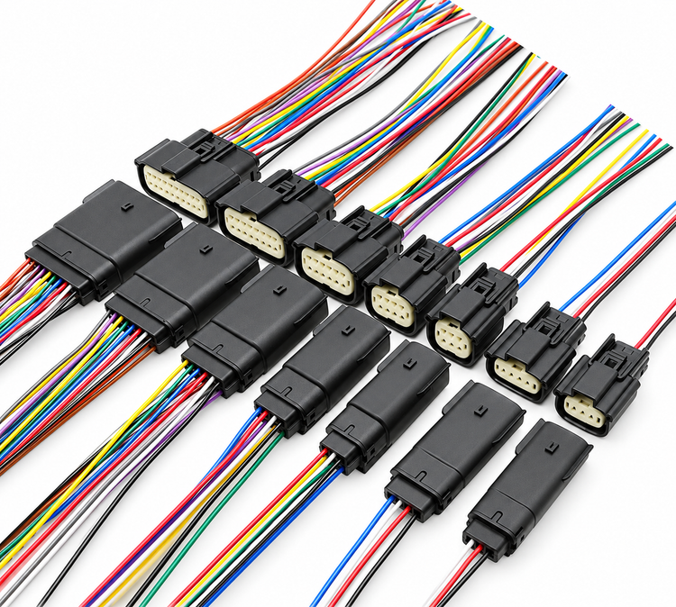 2 Pin to 20 Pin Molex MX150 Motorcycle Automotive Male Female Connector Plug Kit