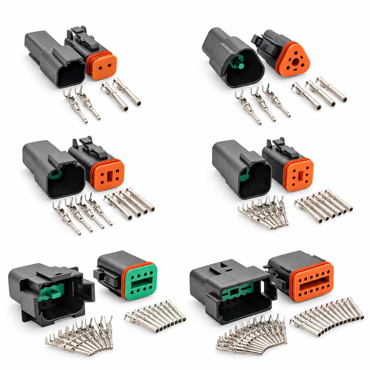 Black Deutsch DT Series Plug Waterproof Connector 2 3 4 6 8 & 12 Pin Male Female – Y130/BLK-DT2pin/LOOSE – image 8