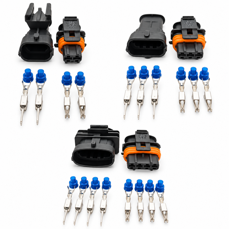 Male & Female Automotive Car Connector Plugs Pair Kit for Bosch / Yazaki 2, 3 & 4 Pin – Y142/MnF/2pin – image 5