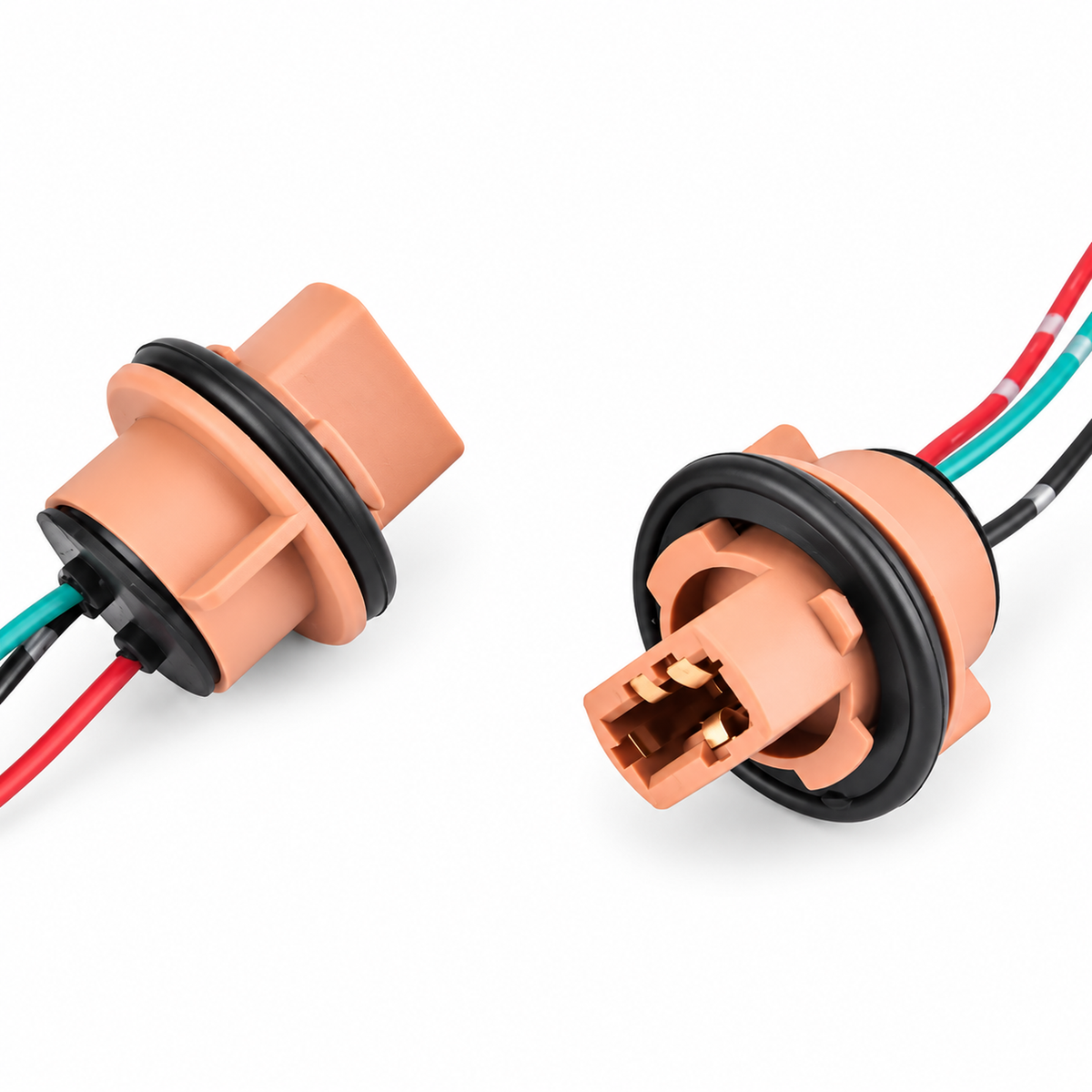 2pcs T20 7440 7443 Bulb Holder Socket Adapter Prewired 12V 3 Pin – Y163/2pcs – image 3