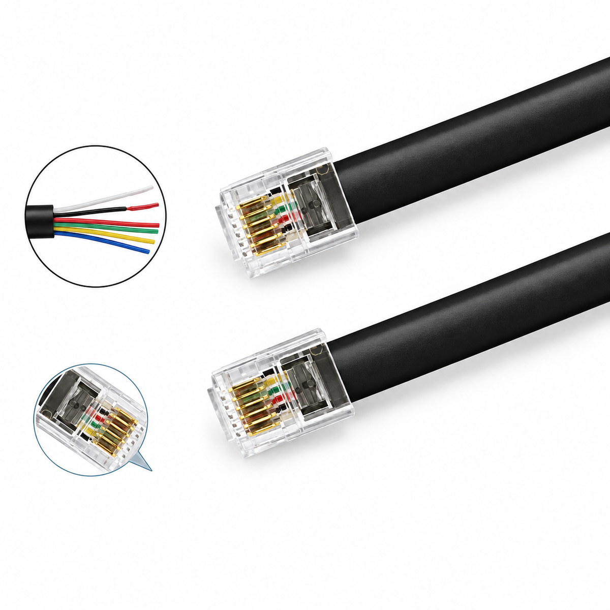 RJ12 6P6C Replacement Cable 2m for Fanatec ClubSport Shifter & Pedals – Y225/rj12-2meter – image 4
