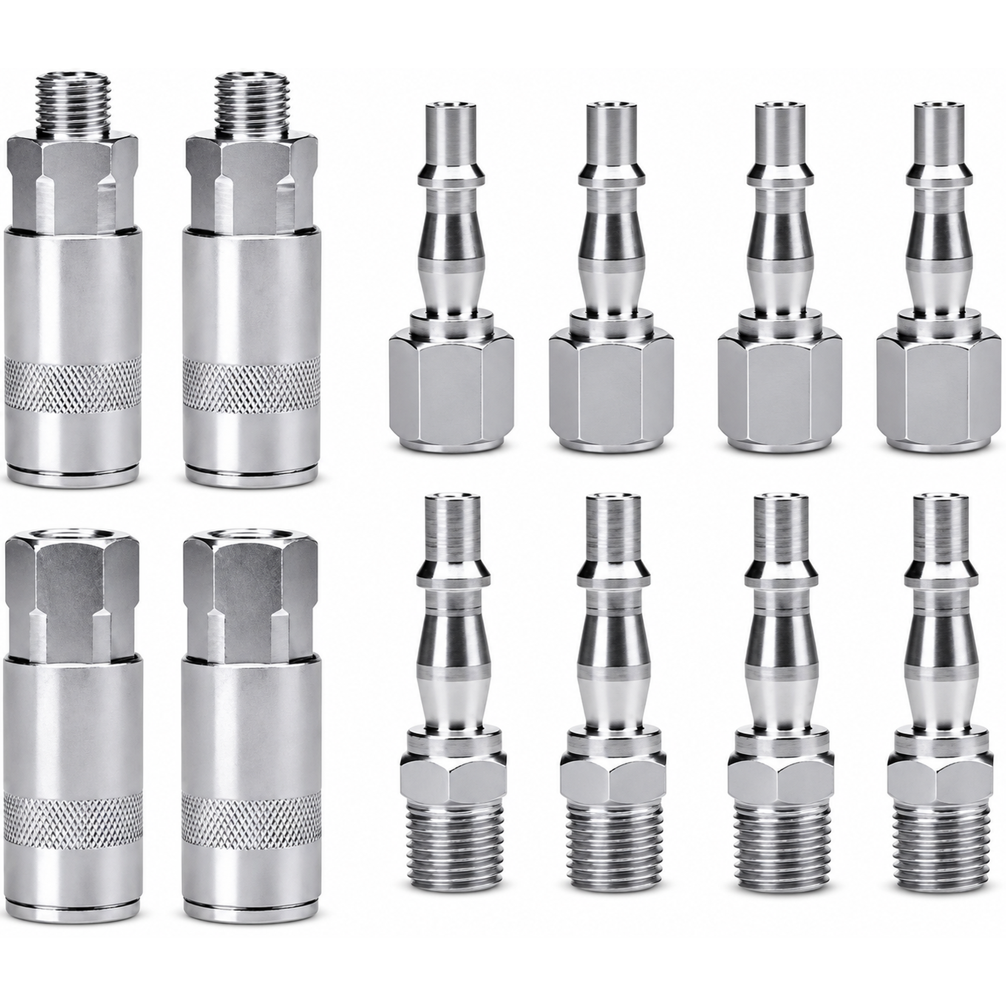 12pc Air Line Connectors 1/4" BSP Compressor Hose Pipe Fittings Airline Coupling – Y262/couplings12pcs – image 2