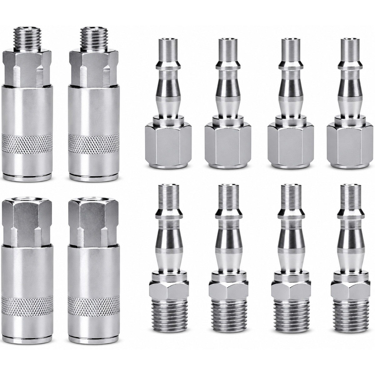 12pc Air Line Connectors 1/4" BSP Compressor Hose Pipe Fittings Airline Coupling – Y262/couplings12pcs – image 2