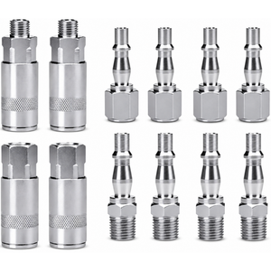 12pc Air Line Connectors 1/4" BSP Compressor Hose Pipe Fittings Airline Coupling – Y262/couplings12pcs – image 2