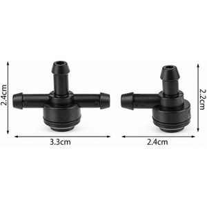 Pair of 2 Way (L) & 3 Way (T) Car Windshield Washer Check Valve Connectors - for Volvo C30, C70, S40, S60, S70, S80, V50, V70, XC60, XC70, and XC90-9178897 31391513 – Y273/AMZ-38/1T-1L/2pcSet – image 2