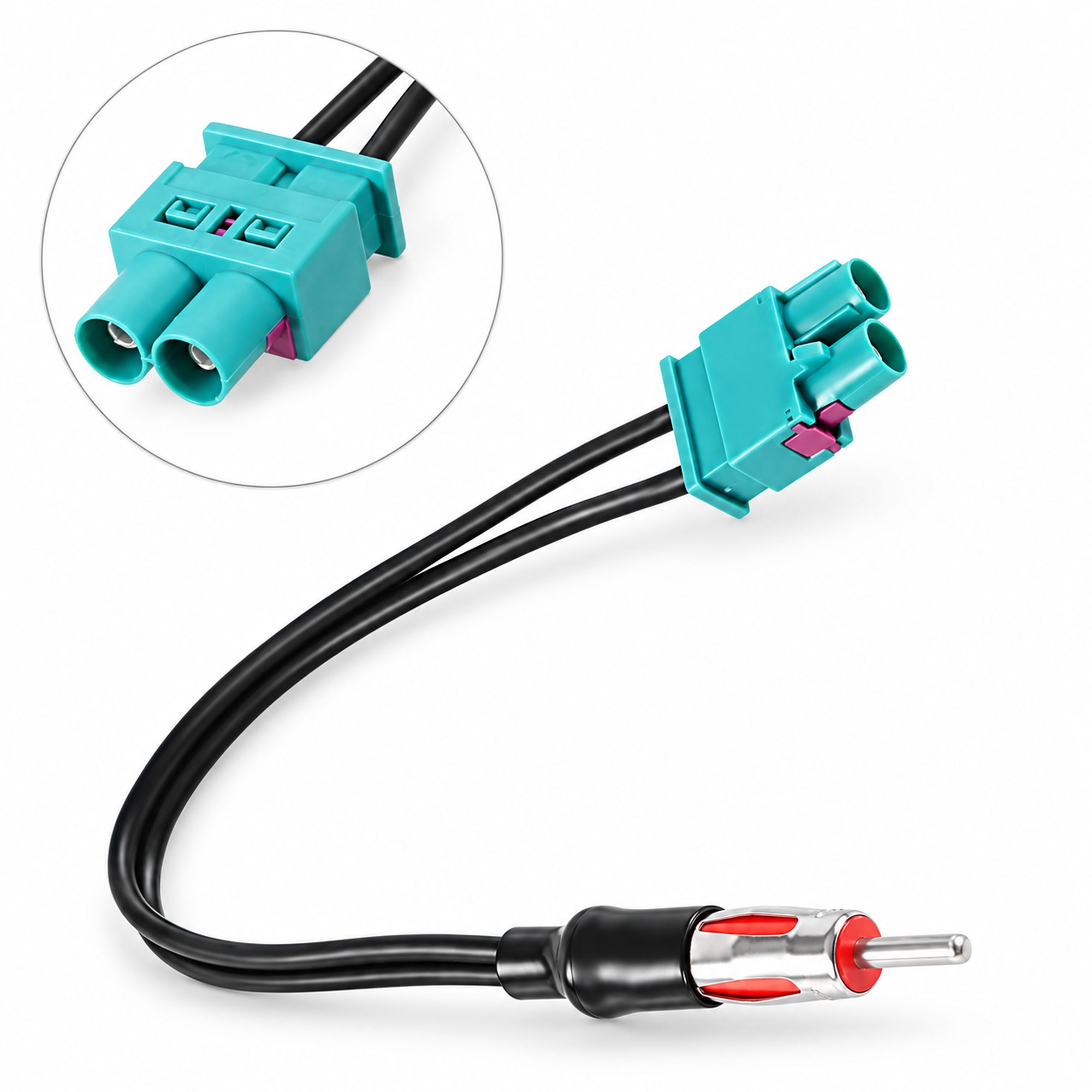 Dual Twin Double Male FAKRA To DIN Male Aerial Adapter Antenna Radio Cable Plug – Y316/Q51/2086fakra – image 2