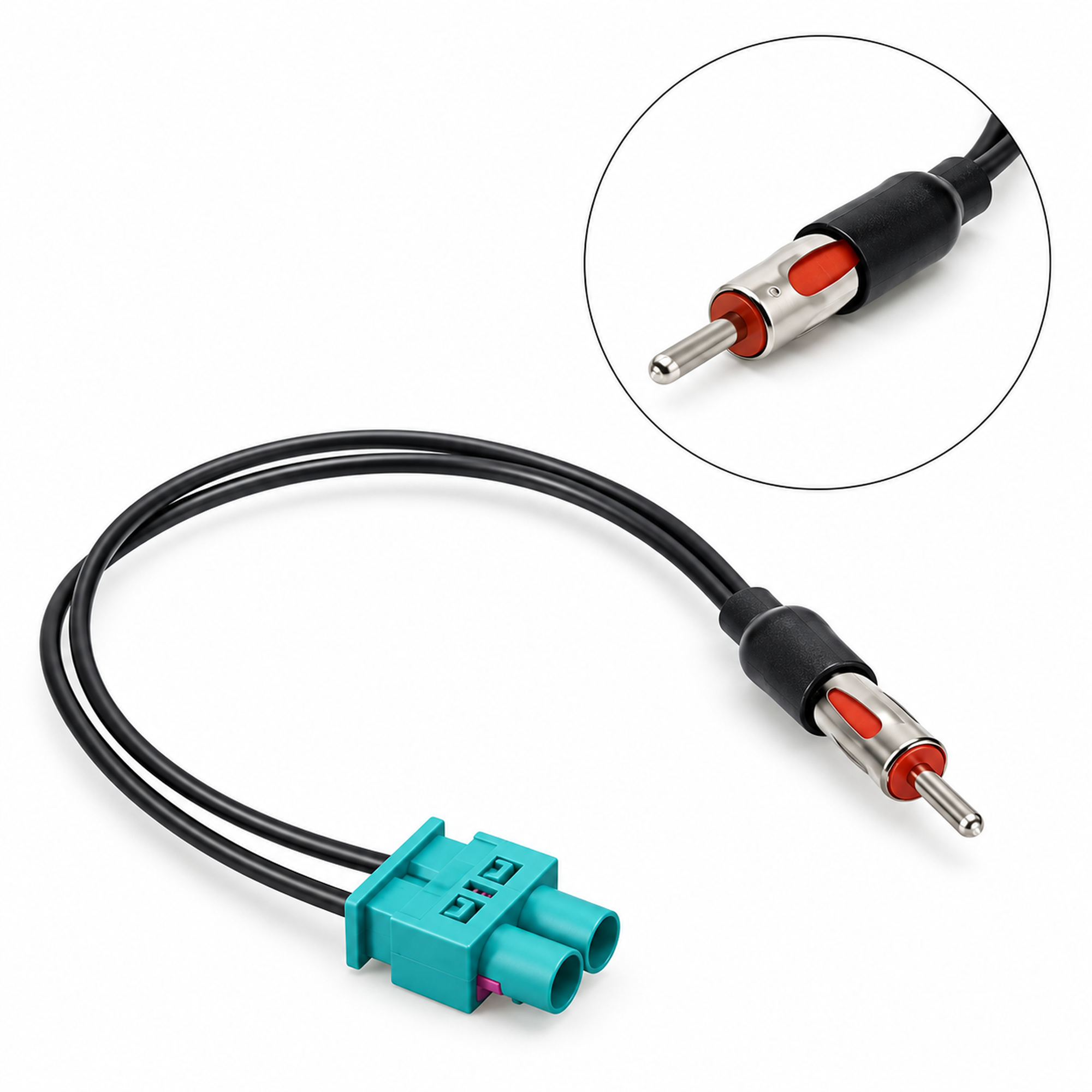 Dual Twin Double Male FAKRA To DIN Male Aerial Adapter Antenna Radio Cable Plug – Y316/Q51/2086fakra – image 3
