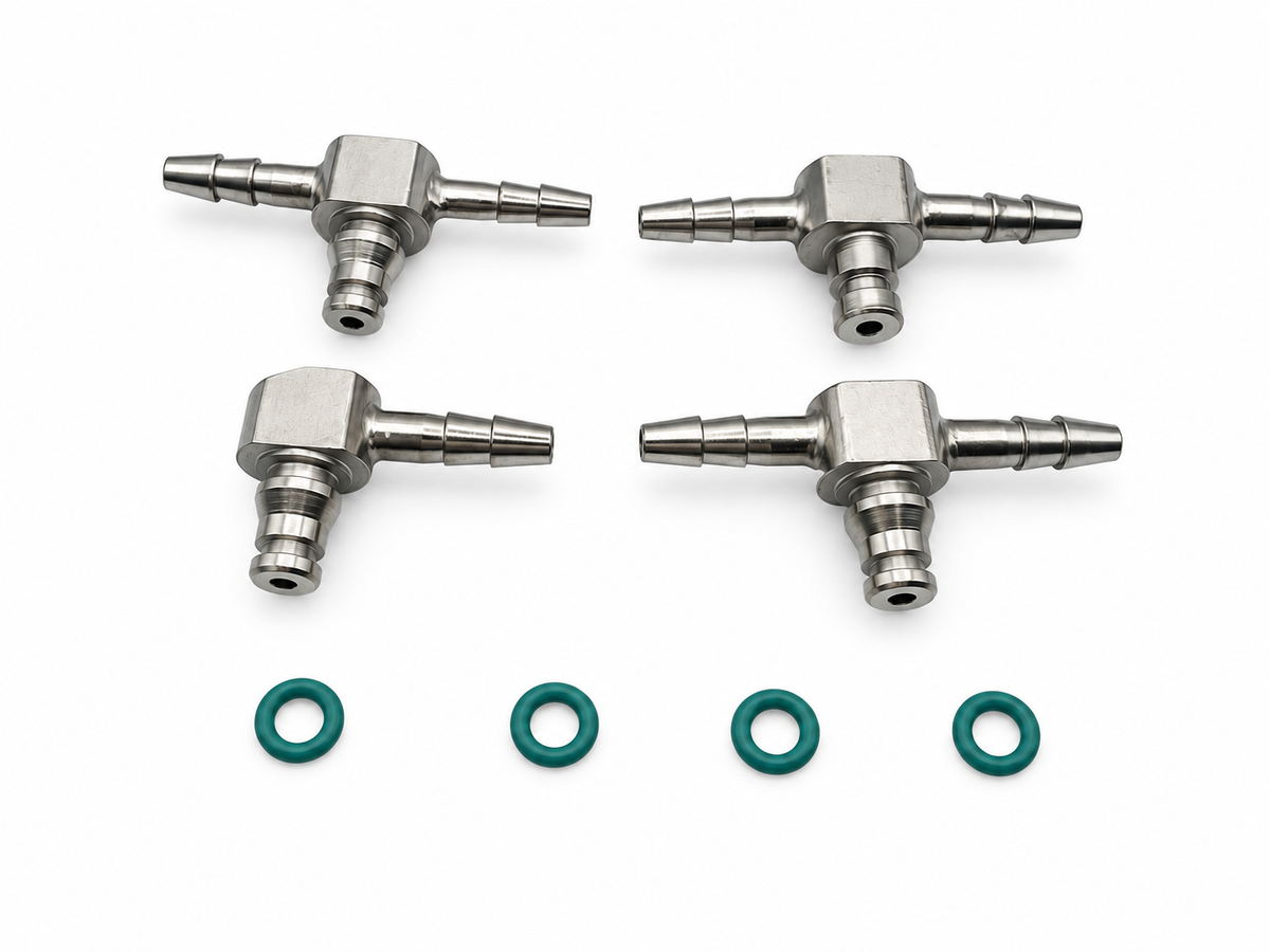 4pcs Metal Common Rail Diesel Injector Leak Off Pipe return Connectors Bosch 110 UPGRADE UPRATED