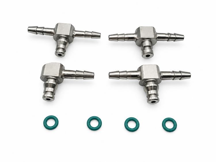 4pcs Metal Common Rail Diesel Injector Leak Off Pipe return Connectors Bosch 110 UPGRADE UPRATED