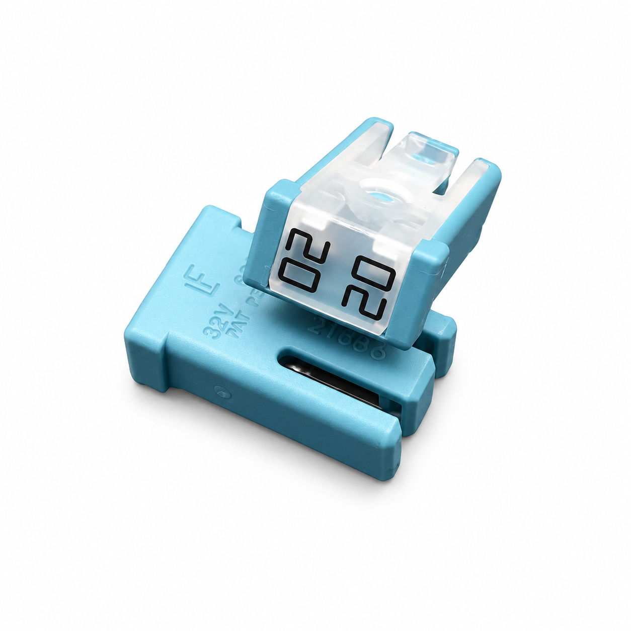 2Pcs 20AMP 32V Slotted Cartridge Fuses Miniature Cartridge with Female Terminals for 2.8 MM Male Terminals for Truck Compatible with Ford JAP