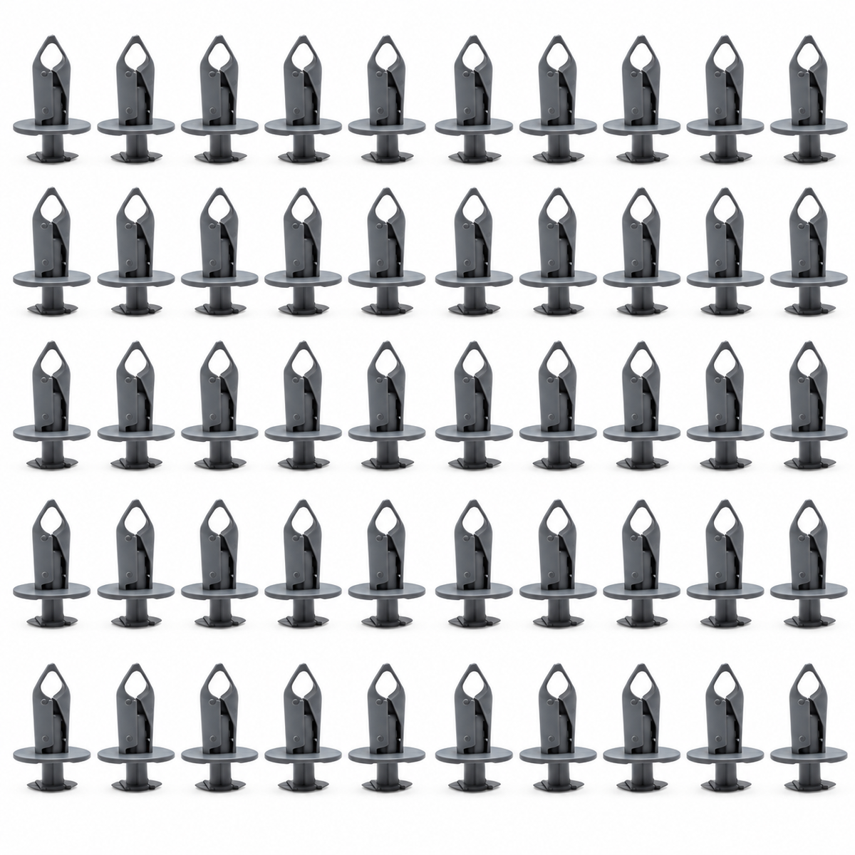 50-Piece Grey Trim Panel Fixing Clips for Transporter T4 T5 - Light Grey
