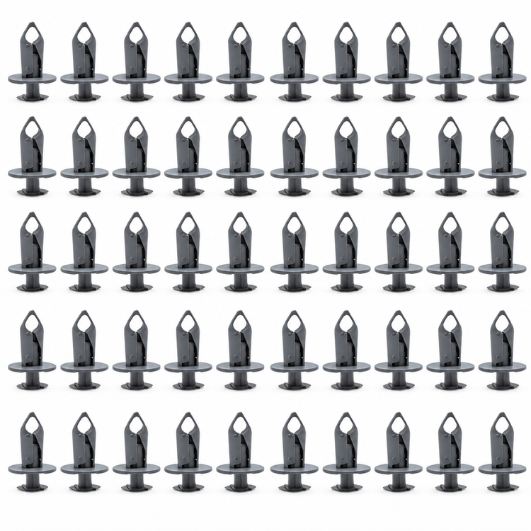 50-Piece Grey Trim Panel Fixing Clips for Transporter T4 T5 - Light Grey