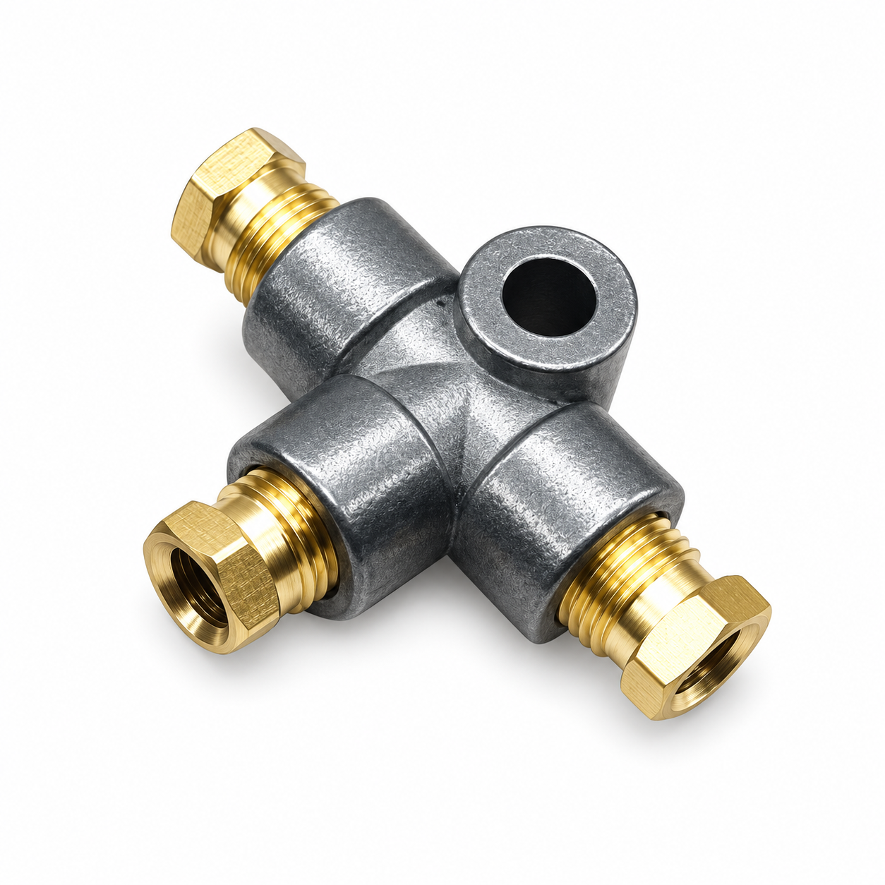 3 Way M10 Brake Line Pipe T Tee Piece with Compression Fittings/Hydro Handbrake