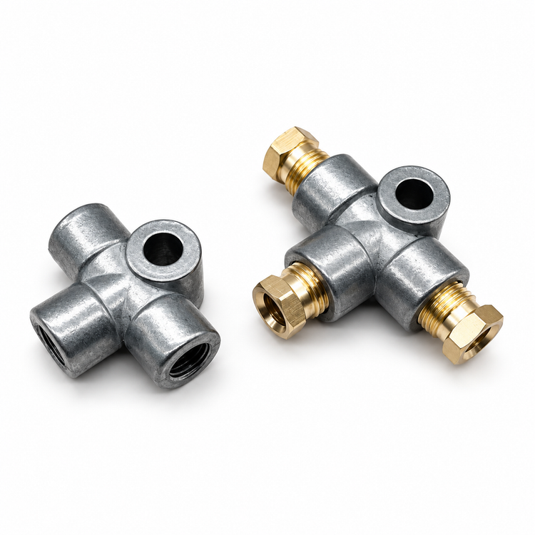 3 Way M10 Brake Line Pipe T Tee Piece with Compression Fittings/Hydro Handbrake – Z116.Y/Tee – image 3