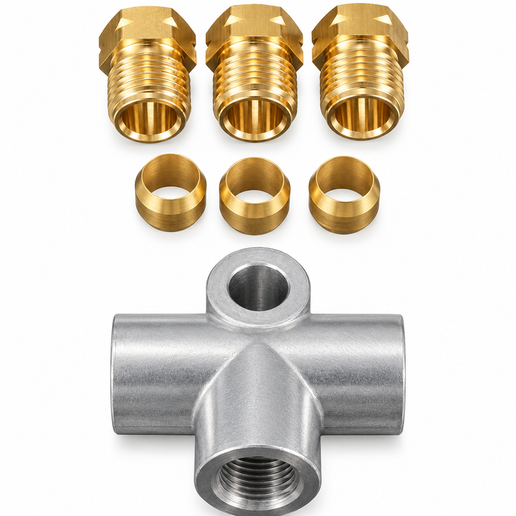 3 Way M10 Brake Line Pipe T Tee Piece with Compression Fittings/Hydro Handbrake – Z116.Y/Tee – image 4