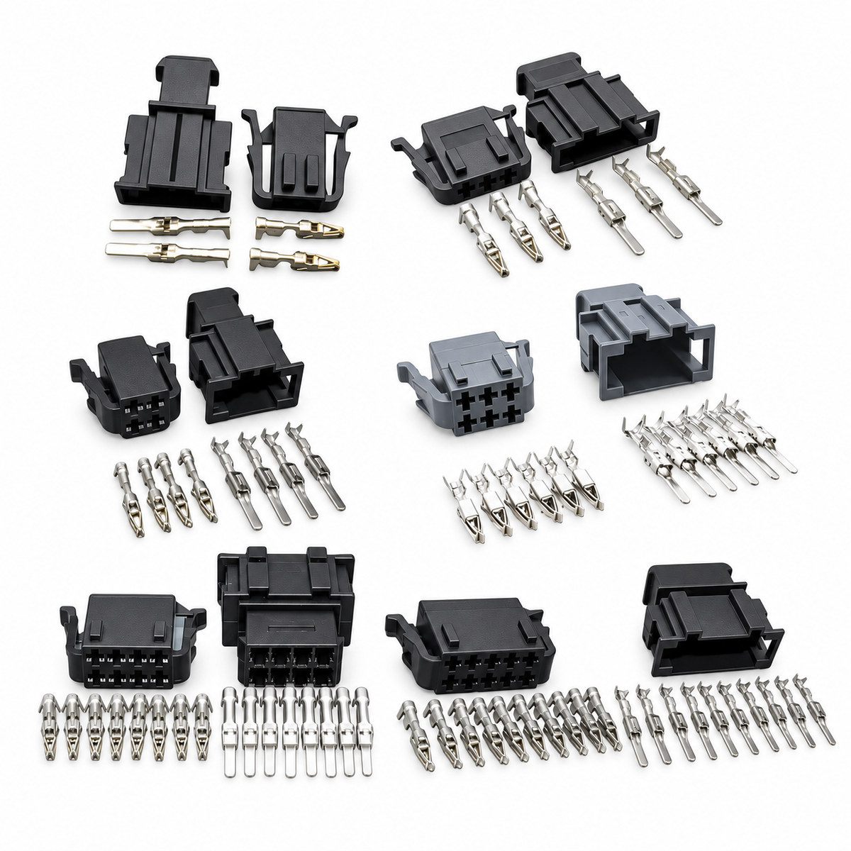 Male & Female Connector Pairs & Pins for VW Audi Seat Skoda 2 3 4 6 8 & 10 Way