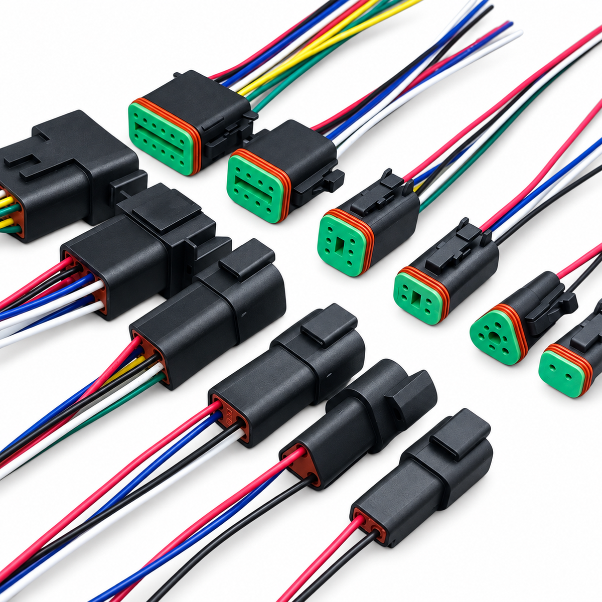 Black Deutsch DT Prewired Male & Female Connectors 2 3 4 6 8 12 Pin DT06 DT04 – Z170/2pin-MnF/BLK/DTWired – image 8