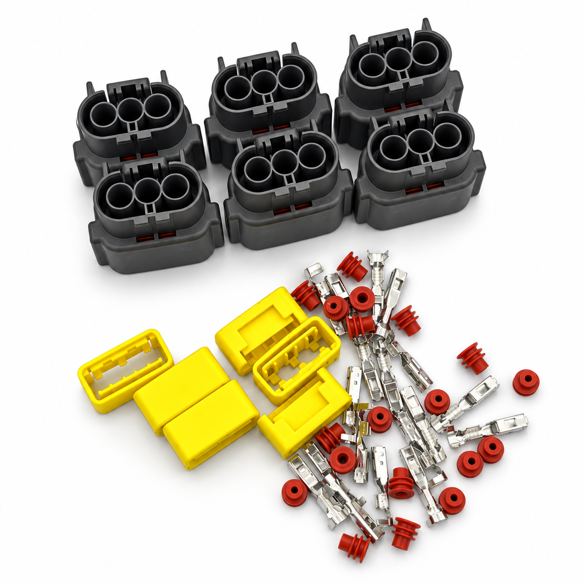 3 Pin 6x Coil Pack Connector Kit For Nissan Skyline R33 R34 RB25 RB26 Stagea - Unwired with Terminals & Seals - OE 6098-0141 – Z287/C259 – image 3