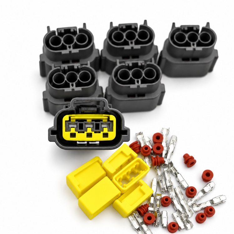 3 Pin 6x Coil Pack Connector Kit For Nissan Skyline R33 R34 RB25 RB26 Stagea - Unwired with Terminals & Seals - OE 6098-0141 – Z287/C259 – image 4