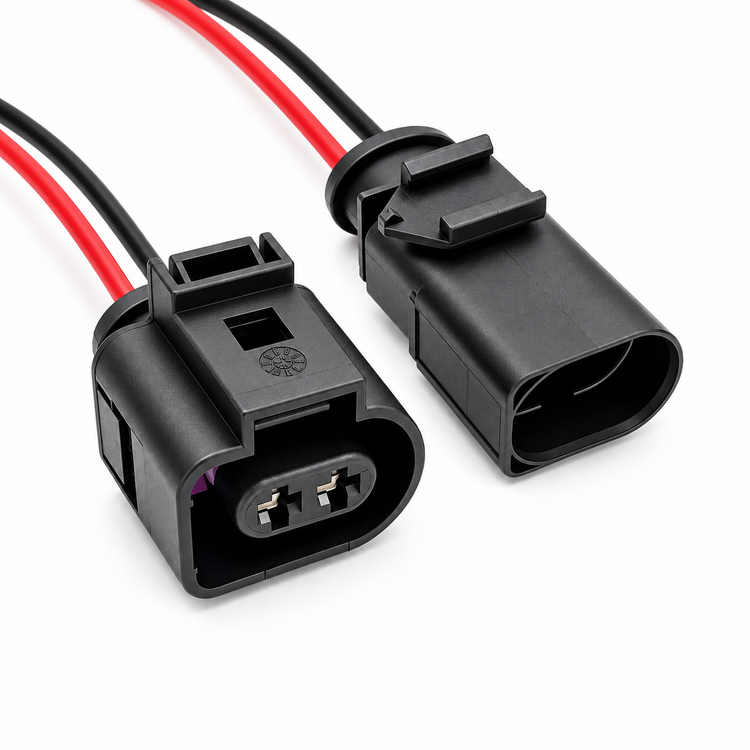 2 Pin Connector Plug For VW Passat Golf Jetta for A3 A4 A5 A6 Q7 Tt Horn Fuel Injector with 4D0 971 992 - Prewired 15cm 18AWG - OE 4D0971992 – Z299/C372 – image 1