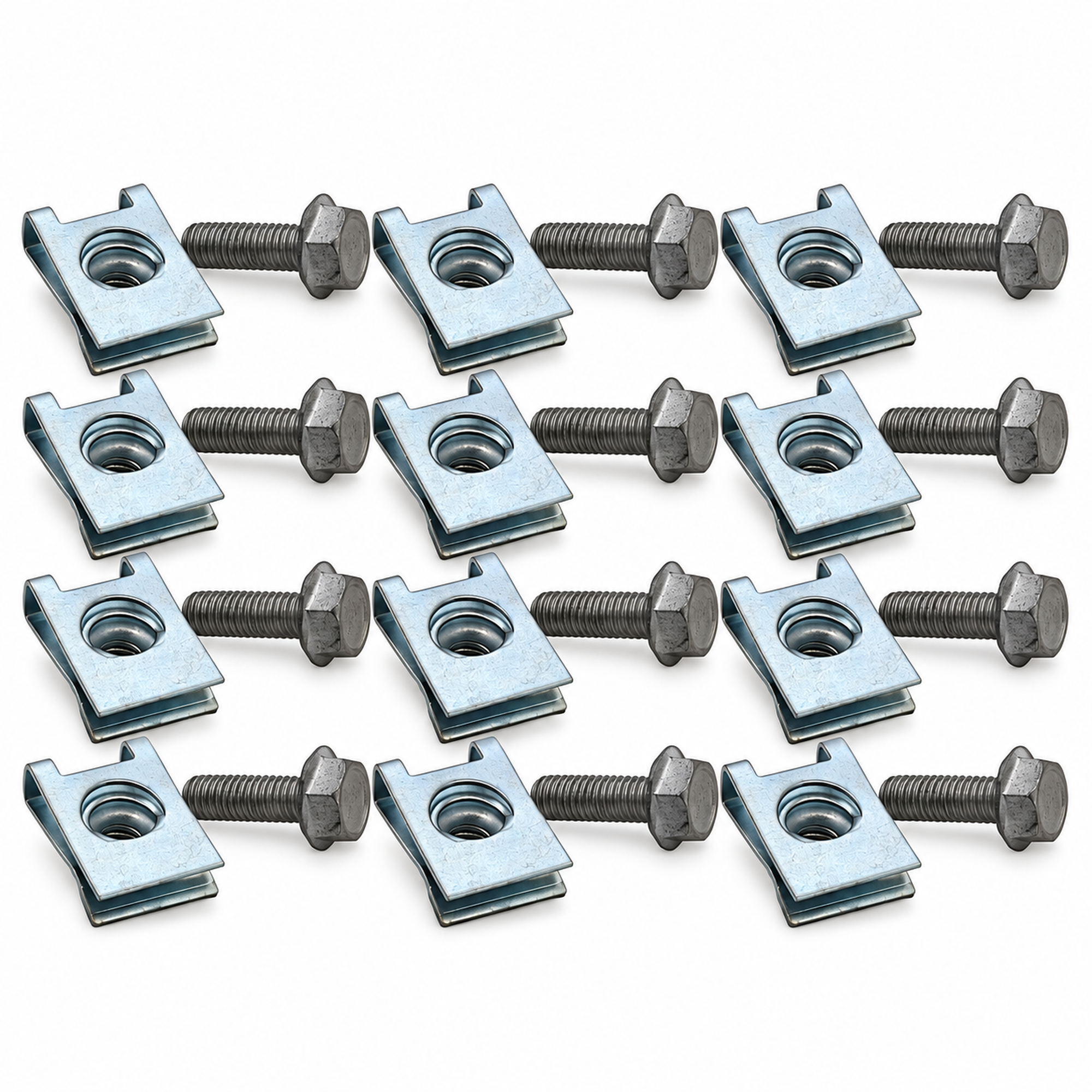 12 Sets Roof Bar Fixing Clips and Bolts – For Renault Trafic MK2 2001–2014, For Vauxhall Vivaro A 2001–2014 – Silver – Z337/12sets – image 2
