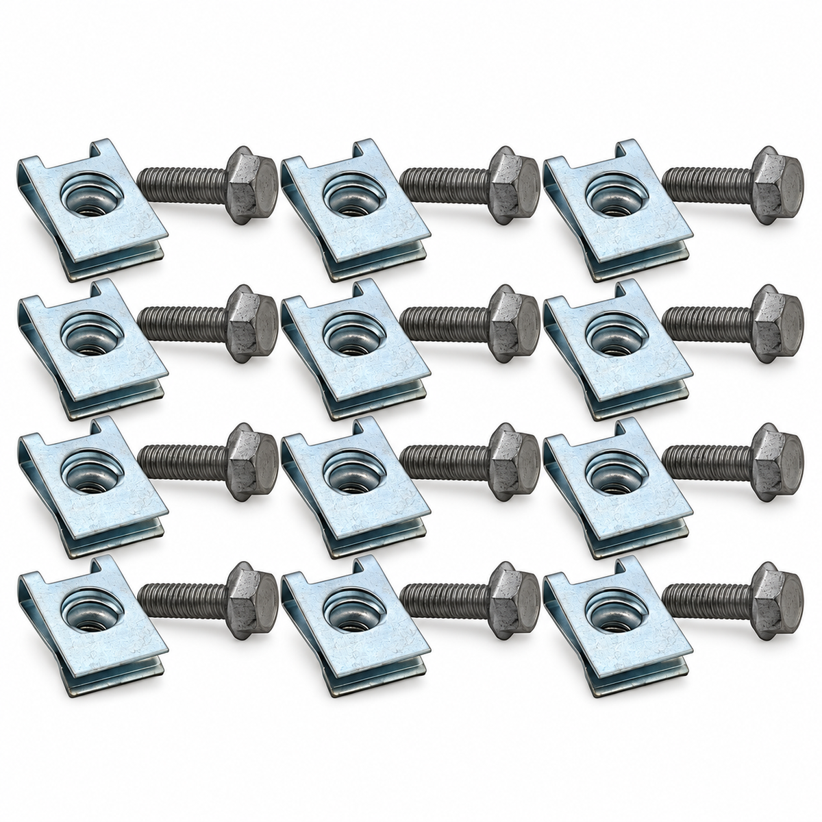 12 Sets Roof Bar Fixing Clips and Bolts – For Renault Trafic MK2 2001–2014, For Vauxhall Vivaro A 2001–2014 – Silver – Z337/12sets – image 2