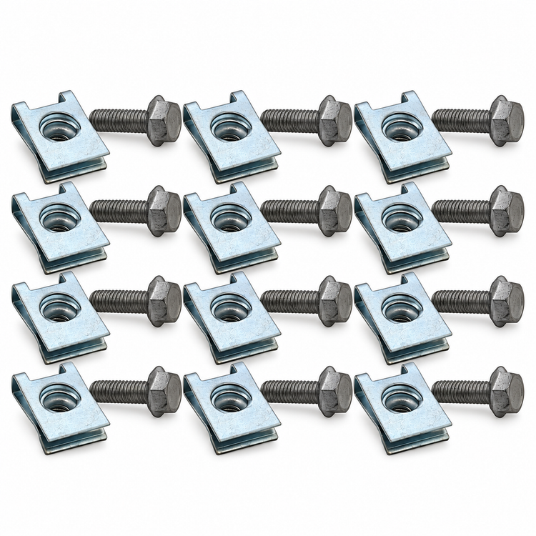 12 Sets Roof Bar Fixing Clips and Bolts – For Renault Trafic MK2 2001–2014, For Vauxhall Vivaro A 2001–2014 – Silver – Z337/12sets – image 2