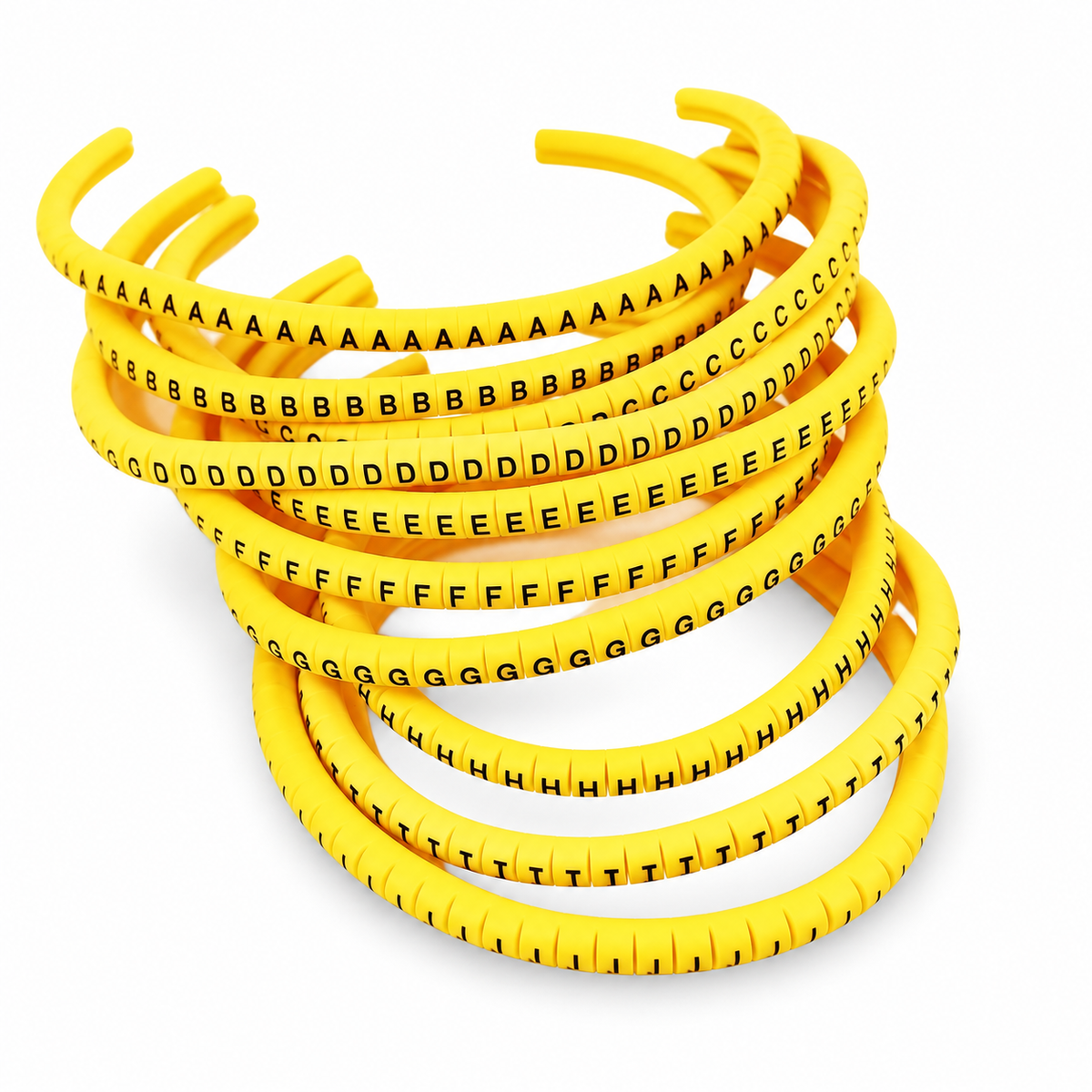 Cable Markers Numbered EC-0 Yellow 50 of Each A-J Pack of 500 1mm - 3mm