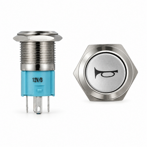 12V Red 16mm Car LED Light Momentary Horn Button Metal Switch Push Button P8I5 – Z88.R/horn – image 6