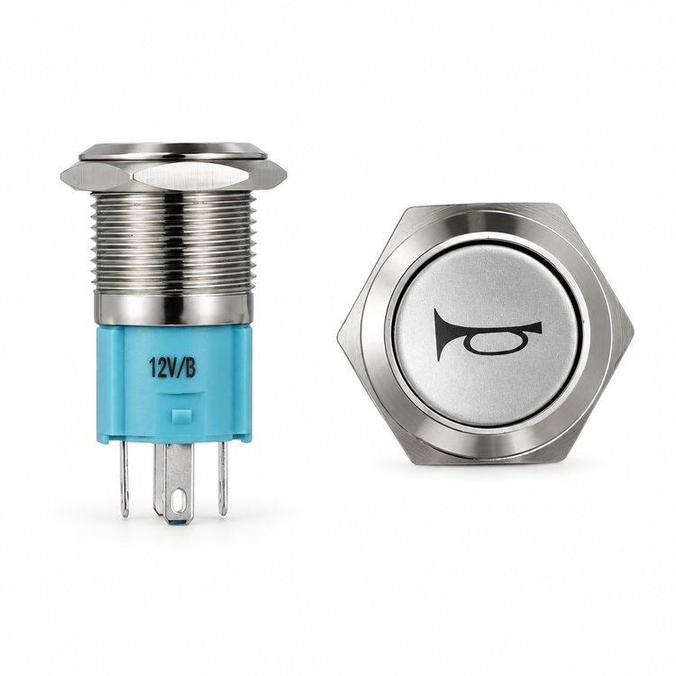 12V Red 16mm Car LED Light Momentary Horn Button Metal Switch Push Button P8I5 – Z88.R/horn – image 6