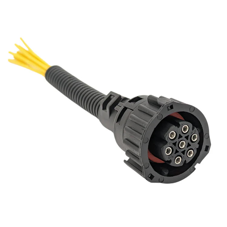 6/7 Pin Connector Plug For Rear Tail Light Lamps For MAN, DAF Sprinter Luton Yellow Cables