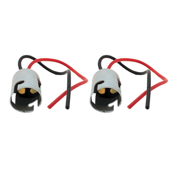Pair of BA15d 1142 Bulb Holder Socket Connectors for Camper Car Boat Marine - Dual Contact Base