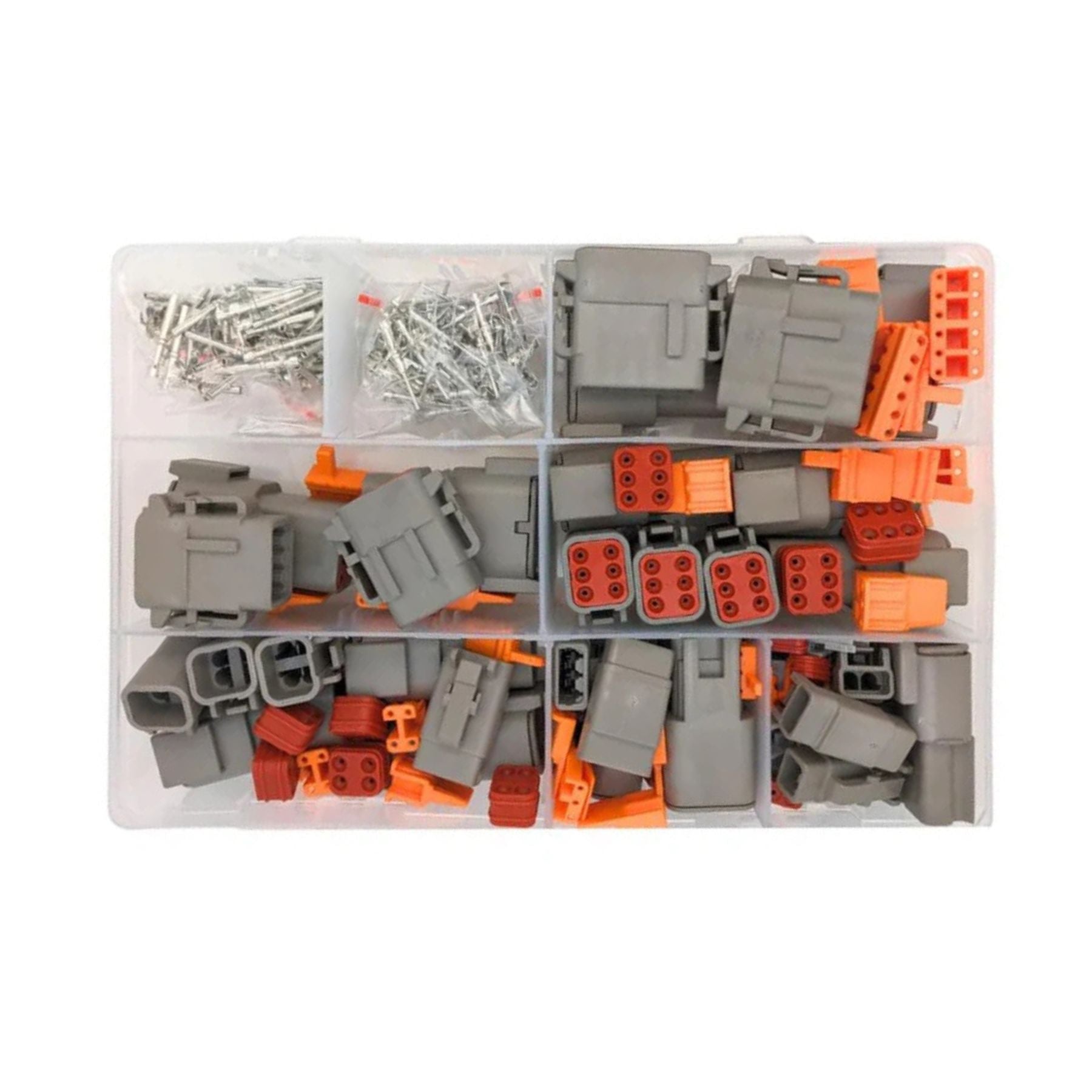 32pcs Deutsch DTM Connector Assortment Box - Male & Female Connector Sets with Pins & Inserts | 12, 8, 6, 4, 3 & 2 Pin | Waterproof Sealed Automotive Plugs Kit with Box