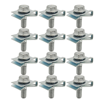 12 Sets Roof Bar Fixing Clips and Bolts – For Renault Trafic MK2 2001–2014, For Vauxhall Vivaro A 2001–2014 – Silver