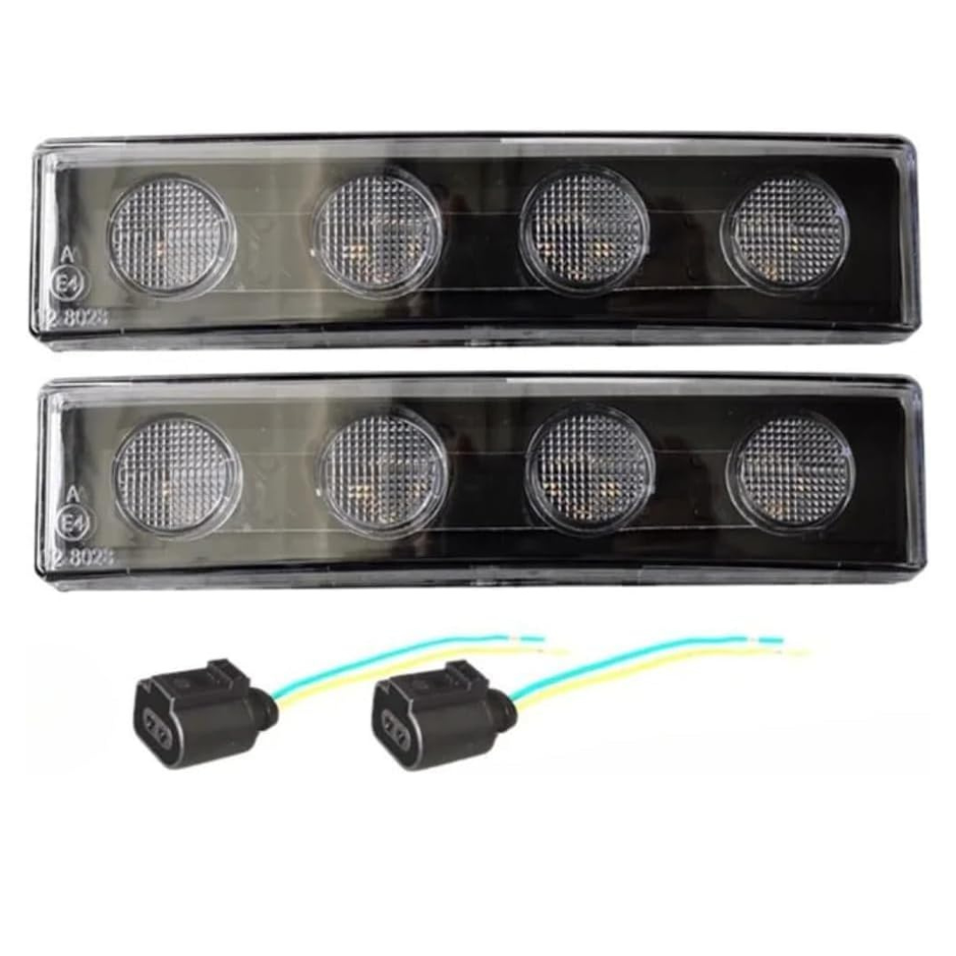 2x White LED Sunvisor Lights & 2x Pre-Wired Connectors for Scania R, P & G Series Truck Visor