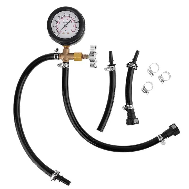 Fuel Pressure Test Kit - Fuel Pressure Gauge - 0-100PSI Fuel Injection Pump Pressure Tester Gauge Kit for Car, Motorcycle, Truck