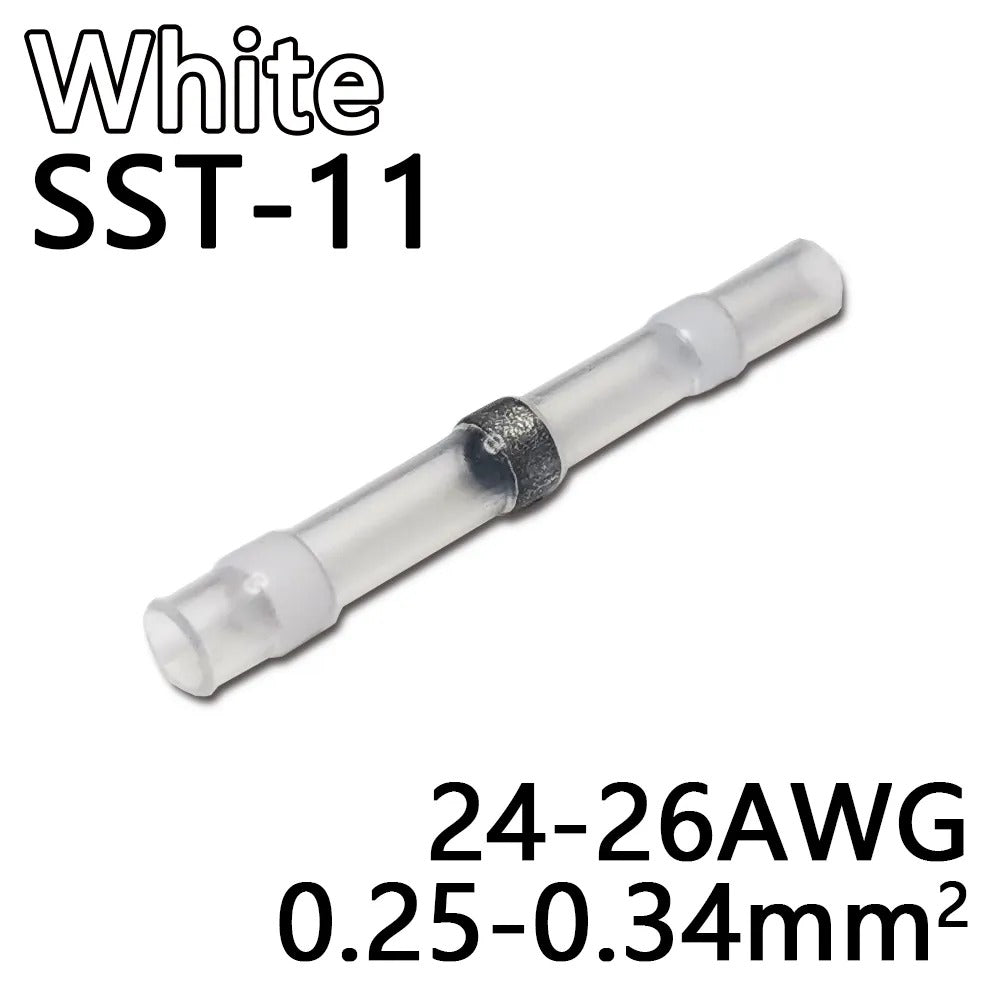 Waterproof Solder Sleeve Heat Shrink Seal Electric Butt Wire Connectors for 12-26 AWG Wire