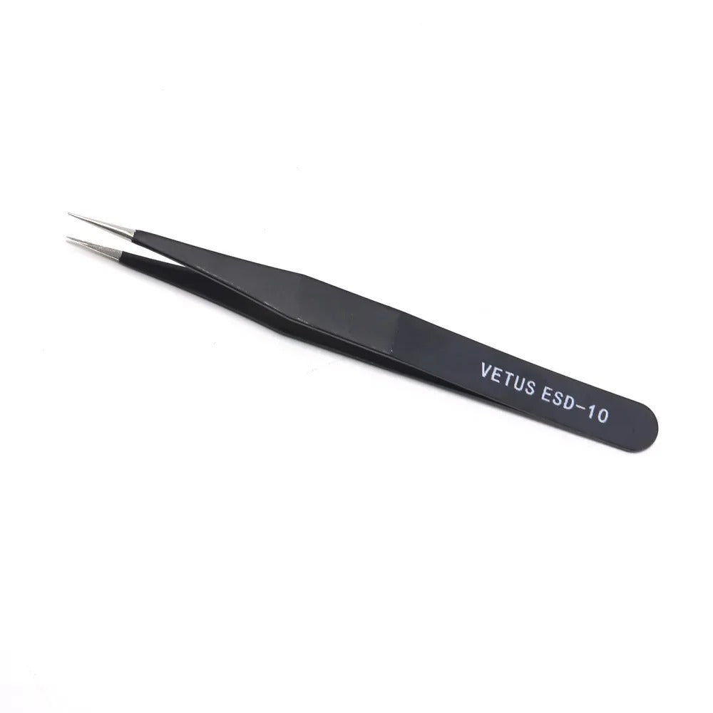 Professional Anti-static Stainless Steel Precision Tweezers for Automotive Electrical Applications ESD-10