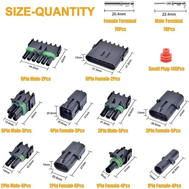 320pcs Automotive Connector Assortment Kit for Delphi Weather Pack Ser