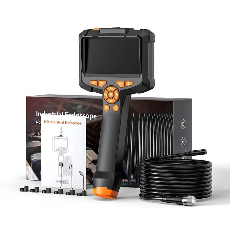 Industrial Endoscope Camera 4.3inch IPS Screen IP67 Waterproof HD1080P 8mm Lens Pipe Sewer Inspection Camera Borescope For Car 5M