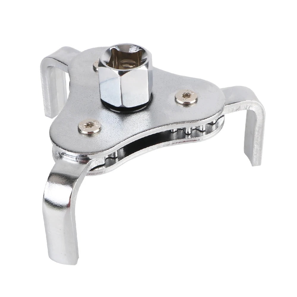 Universal 3 Jaw Adjustable Oil Filter Wrench – Dual-Direction Removal Tool for 64mm to 116mm (2-1/2'' to 4-9/16'') Filters