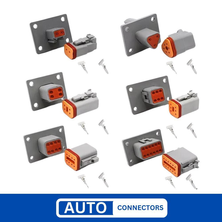 Deutsch DT Panel Flange Mount Male & Female Connector Sets 4 6 8 12 Pin
