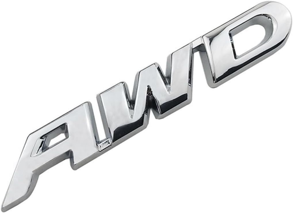 Silver AWD Metal Badge 3D Emblem Sticker for All Wheel Drive 4x4 Cars 93mm