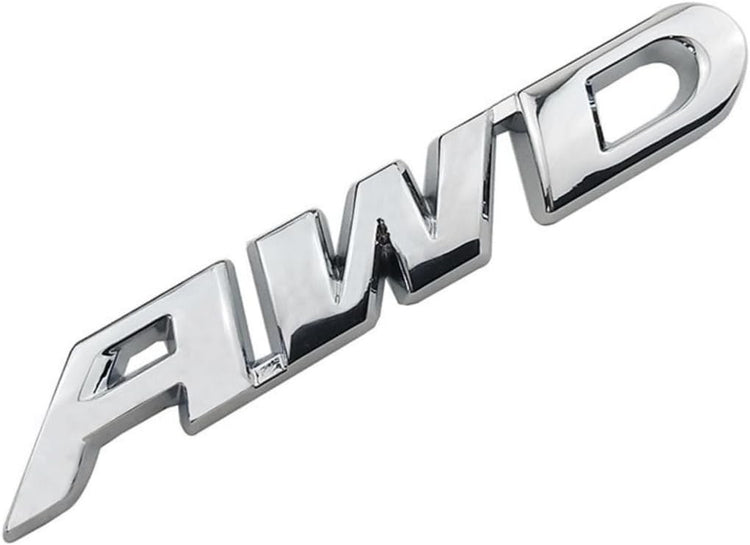 Silver AWD Metal Badge 3D Emblem Sticker for All Wheel Drive 4x4 Cars 93mm