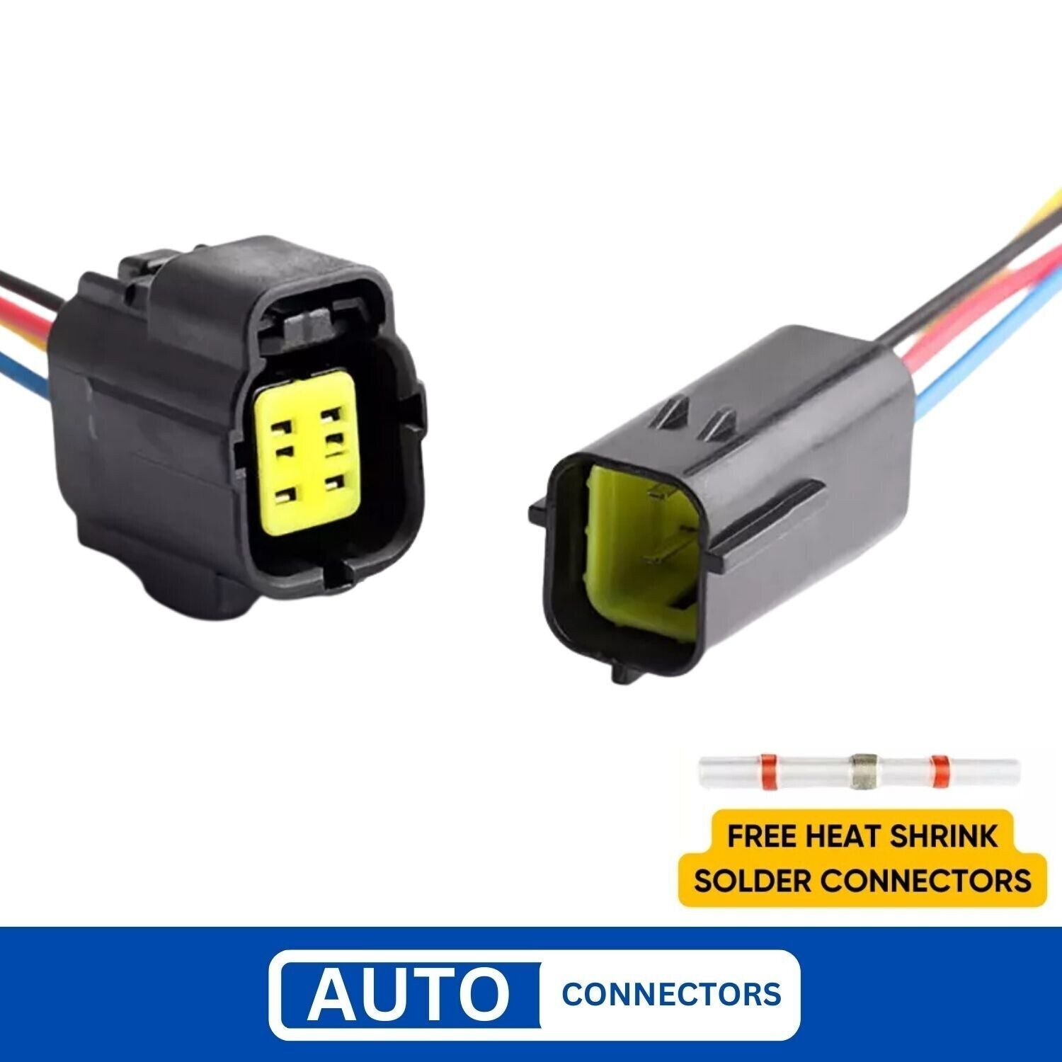 4 Way Econoseal Waterproof Connector Male & Female Prewired Kit with Solder Sleeves