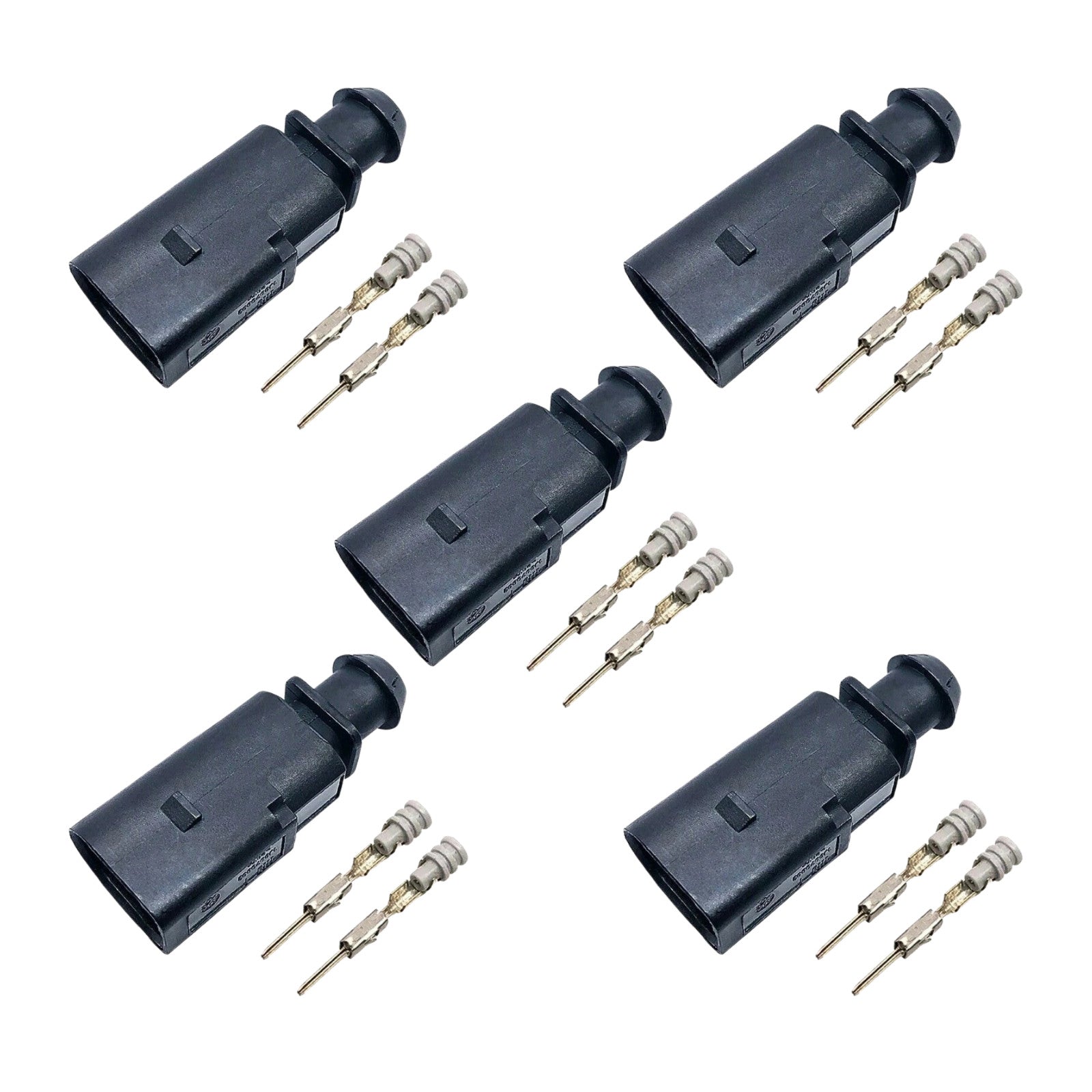 5 Sets 2 Pin Brake Pad Wear Sensor Connector Kit 1J0973802 for VW Audi Seat Skoda