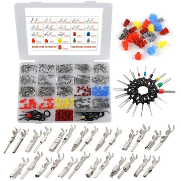 500pcs Car Connector Pins Kit 1-3.5mm Male Female Terminals Seals & Removal Tool