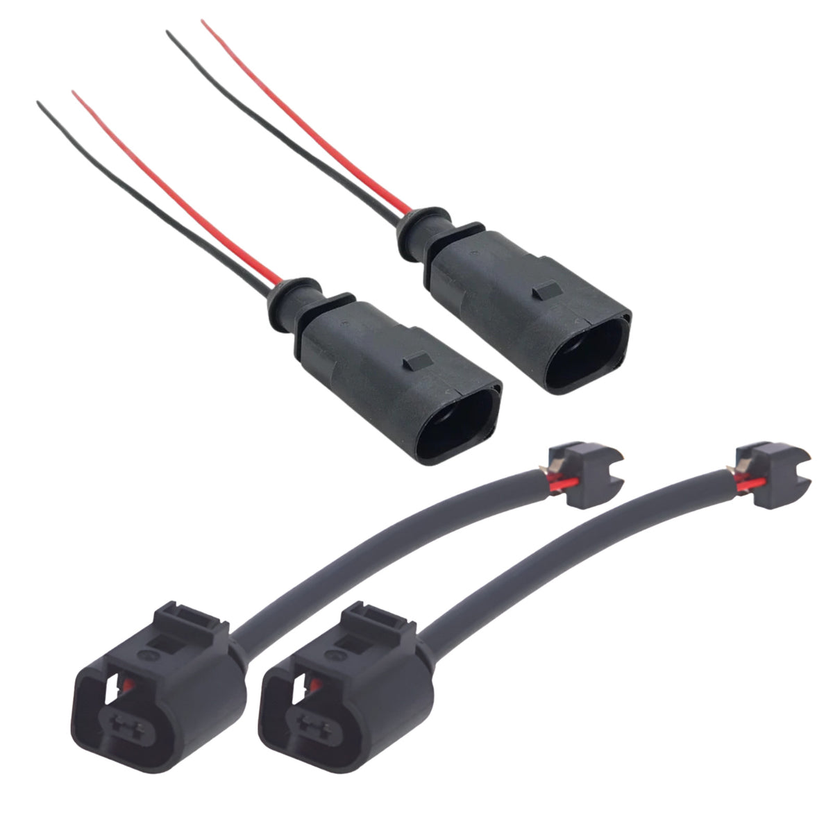 4pc Rear Brake Pad Wear Sensors & Connectors for VW Touareg Porsche Cayenne 7P0907637C
