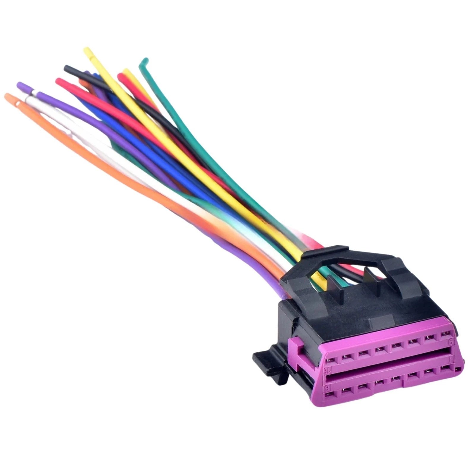 Pre-wired 16 Pin Diagnostic OBD2 Connector Harness 3A0972695A for VW Audi Plug